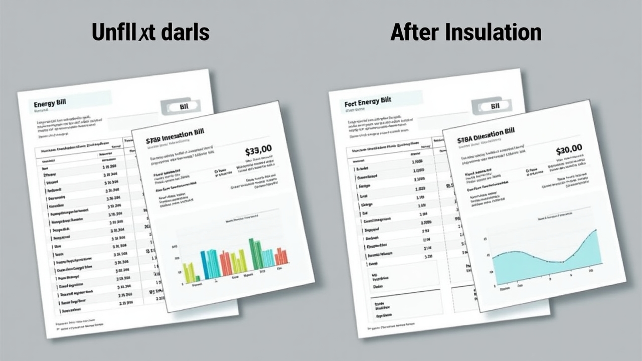 Gráfico mostrando la reducción de facturas energéticas gracias al aislamiento
